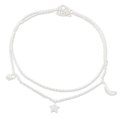 Alternate image for Sterling Silver Celestial Anklet Celestial Union