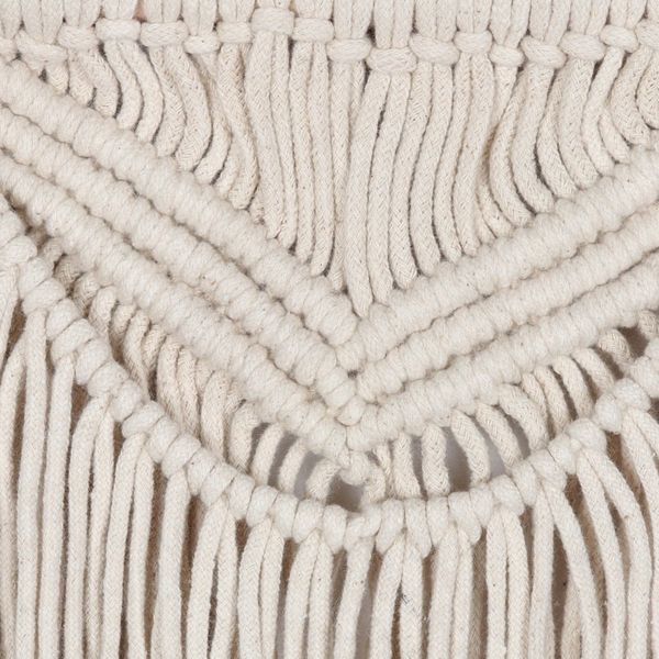 Alternate image for Handcrafted Braided Cotton Wall Hanging with Pine Wood Rod Bohemian Rain