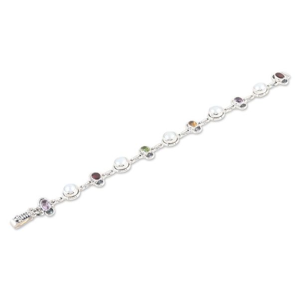 Alternate image for Link Bracelet with Faceted Gemstones and Cultured Pearls Earth Wonders