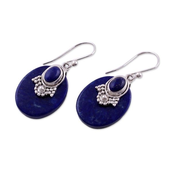 Alternate image for Artisan Jewelry Lapis Lazuli and Sterling Silver Earrings Constellations