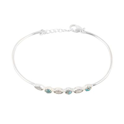 Alternate image for Indian Labradorite and Sterling Silver Bangle Bracelet Star Map