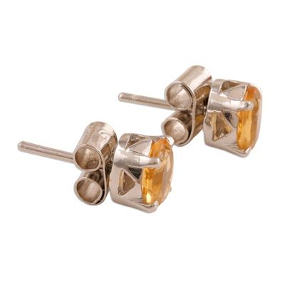Alternate image for Citrine Birthstone Stud Earrings from India Scintillate