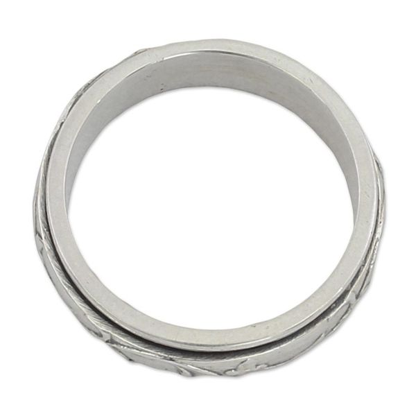 Alternate image for Artisan Crafted Sterling Silver Spinner Ring from India Spinning Vines