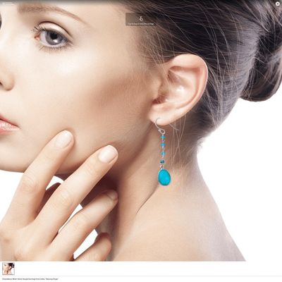 Alternate image for Chalcedony Multi-Stone Dangle Earrings from India Raining Drops