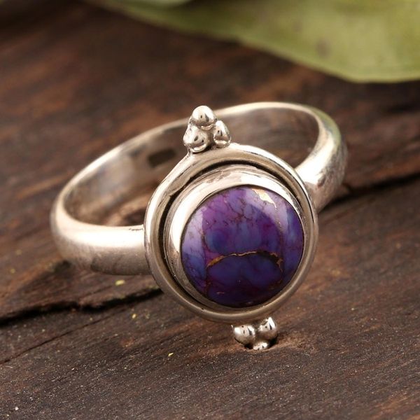 Alternate image for Purple Composite Turquoise and Silver Ring Twilight Memory