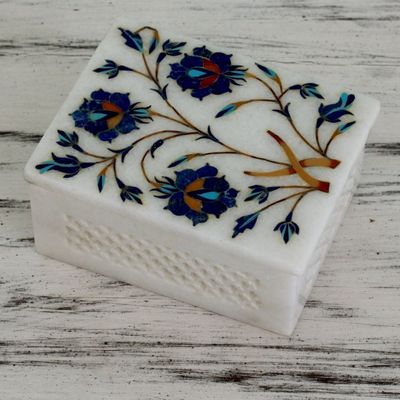 Alternate image for Handcrafted Indian Floral Marble Inlay Jewelry Box Floral World Heritage