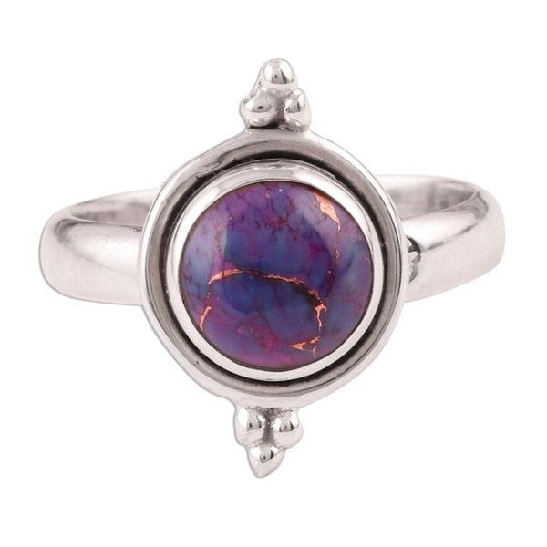 Alternate image for Purple Composite Turquoise and Silver Ring Twilight Memory