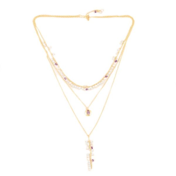 Alternate image for 18k Gold-plated Multi-gemstone Pendant Necklace from India Classical Beauty