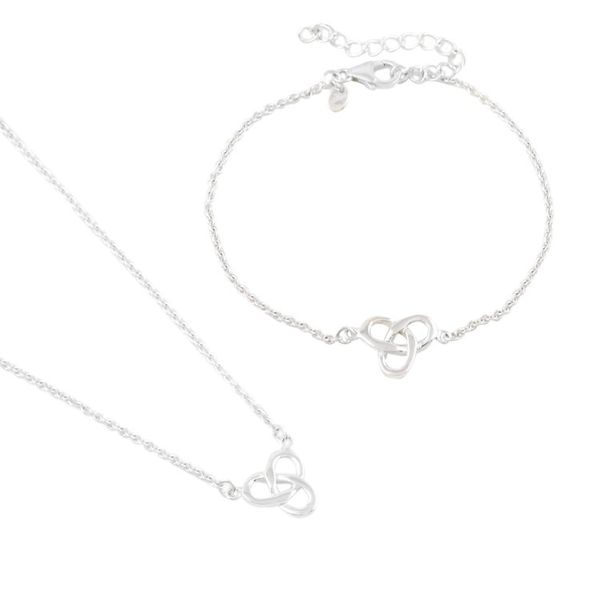 Alternate image for Sterling Silver Necklace and Bracelet Jewelry Set Pair Twist and Turn