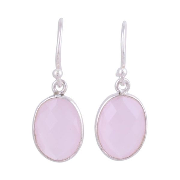 Alternate image for Faceted Rose Quartz Earrings Totaling 12 Carats Bashful Rose