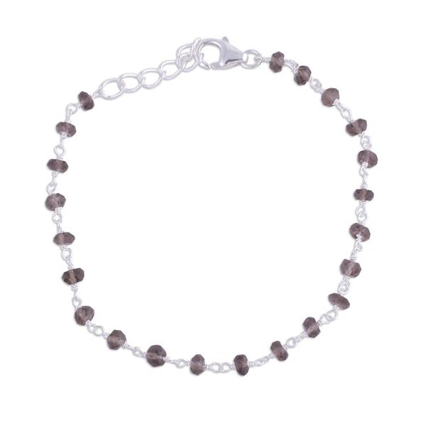 Alternate image for Handmade Adjustable Smoky Quartz Link Bracelet from India Beautiful Saga