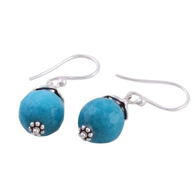 Alternate image for Blue Aventurine and Sterling Silver Dangle Earrings Sweet Blue Exuberance