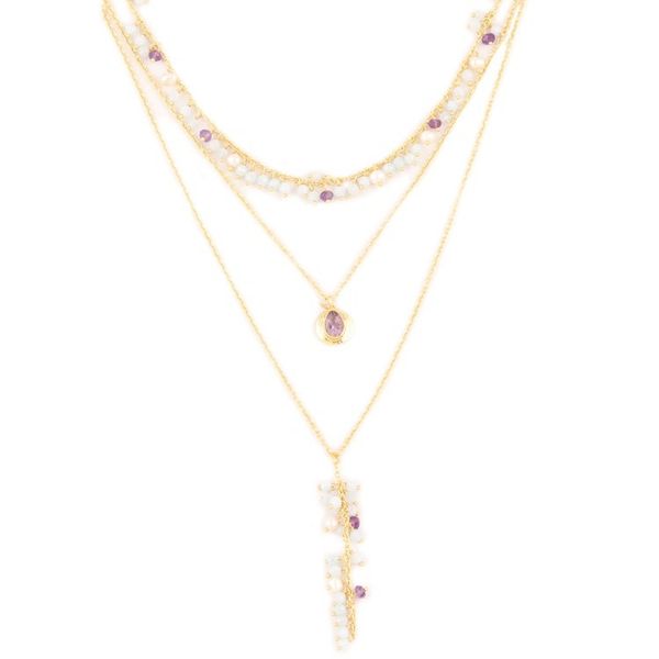 Alternate image for 18k Gold-plated Multi-gemstone Pendant Necklace from India Classical Beauty