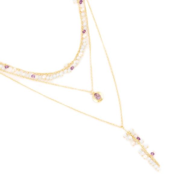Alternate image for 18k Gold-plated Multi-gemstone Pendant Necklace from India Classical Beauty