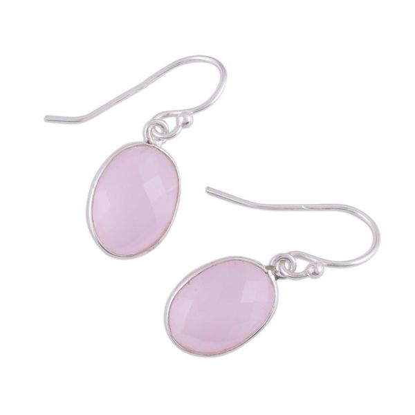 Alternate image for Faceted Rose Quartz Earrings Totaling 12 Carats Bashful Rose