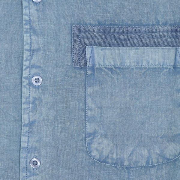 Alternate image for Mens Long-Sleeved Cotton Shirt in Denim Blue from India Bold Flair in Sky Blue