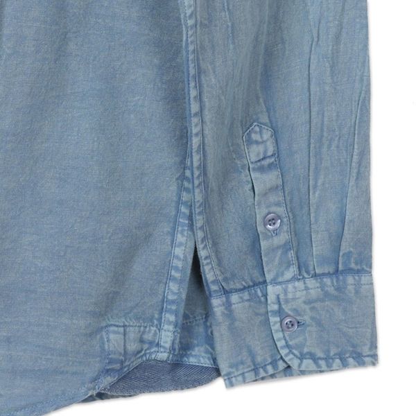 Alternate image for Mens Long-Sleeved Cotton Shirt in Denim Blue from India Bold Flair in Sky Blue