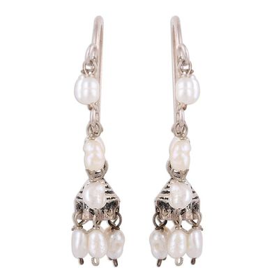 Alternate image for Cultured Pearl and Sterling Silver Dangle Earrings Pearl Melody