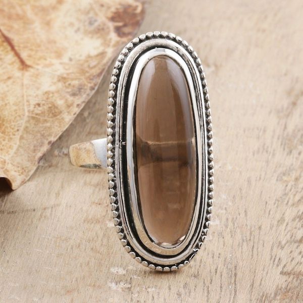 Alternate image for Smoky Quartz Sterling Silver Cocktail Ring Bliss Beauty