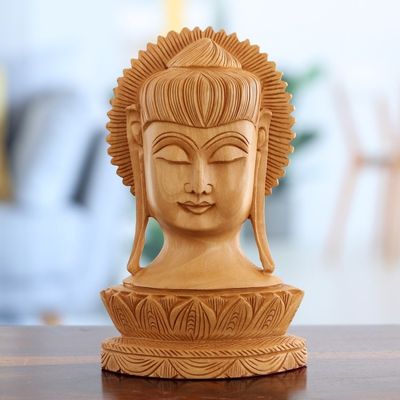 Alternate image for Wood sculpture Serene Buddha II