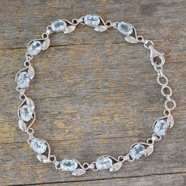Alternate image for Sterling Silver Bracelet with Eleven Carats of Blue Topaz Meandering Vine