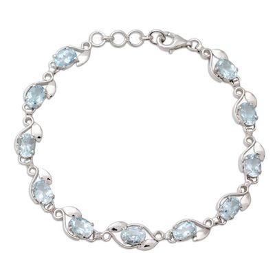 Alternate image for Sterling Silver Bracelet with Eleven Carats of Blue Topaz Meandering Vine