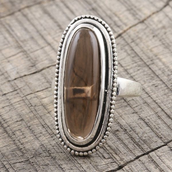 Alternate image for Smoky Quartz Sterling Silver Cocktail Ring Bliss Beauty