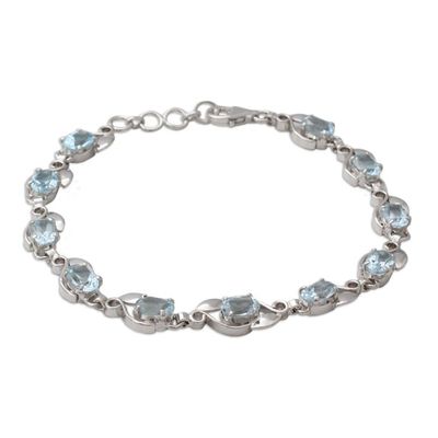 Alternate image for Sterling Silver Bracelet with Eleven Carats of Blue Topaz Meandering Vine