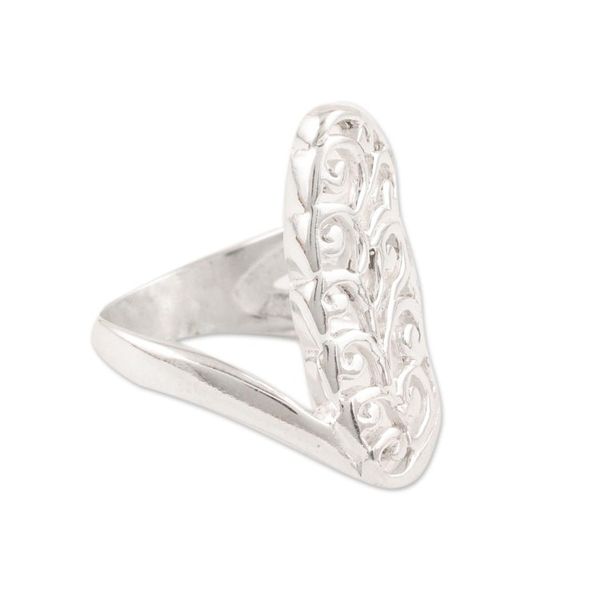 Alternate image for Openwork Vine Pattern Sterling Silver Band Ring from India Vine Allure
