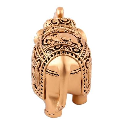 Alternate image for Golden Elephant Sculpture from India Regal Golden Elephant