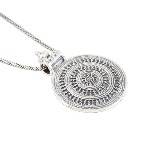 Alternate image for Sterling Silver Medallion Pendant Necklace Bold Medallion
