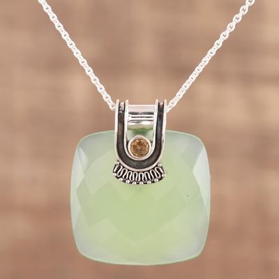 Alternate image for Chalcedony and Citrine Pendant Necklace from India Cool Desire