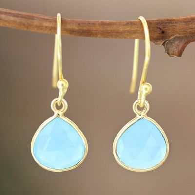 Alternate image for Blue Chalcedony Dangle Earrings Cool Pool