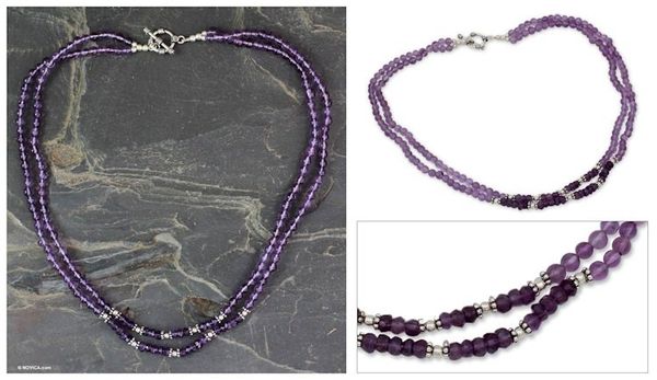 Alternate image for Amethyst strand necklace Agra Lilac