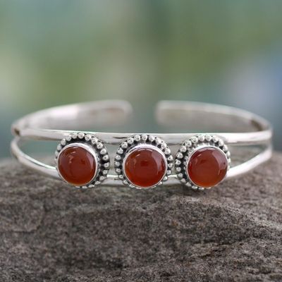 Primary image for Sterling Silver and Carnelian Cuff Bracelet Delightful