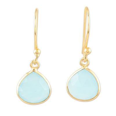 Alternate image for Blue Chalcedony Dangle Earrings Cool Pool