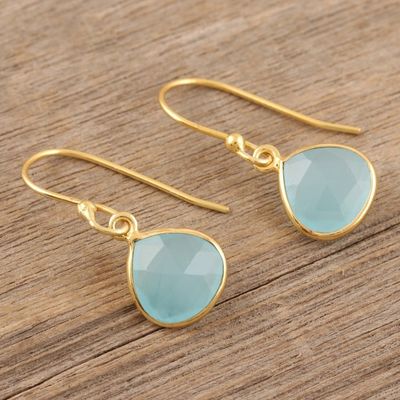 Alternate image for Blue Chalcedony Dangle Earrings Cool Pool