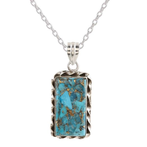 Alternate image for Artisan Crafted Sterling Silver Pendant Necklace Royal Mirror in Blue