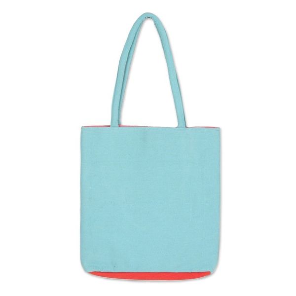 Alternate image for Artisan Crafted Embroidered 100 Cotton Floral Shoulder Bag Floral Emblem