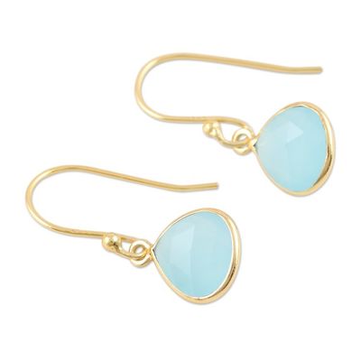 Alternate image for Blue Chalcedony Dangle Earrings Cool Pool