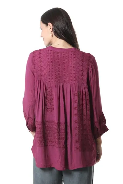 Alternate image for Embroidered Viscose Tunic from India Mulberry Tree