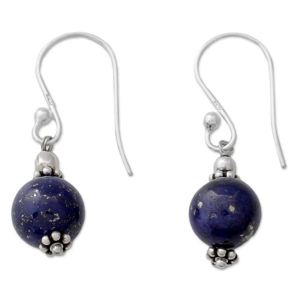 Alternate image for Petite Lapis Lazuli Dangle Earrings with Sterling Silver Royal Discretion