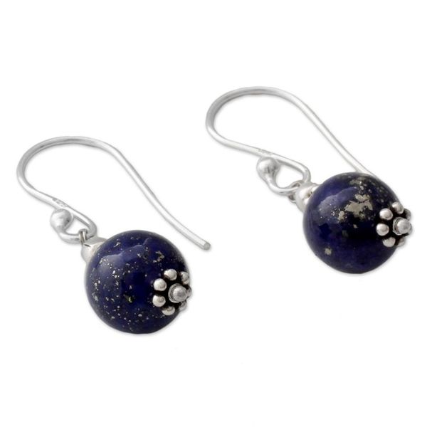 Alternate image for Petite Lapis Lazuli Dangle Earrings with Sterling Silver Royal Discretion