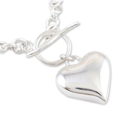 Alternate image for Sterling Silver Heart Charm Bracelet Expectation of Love
