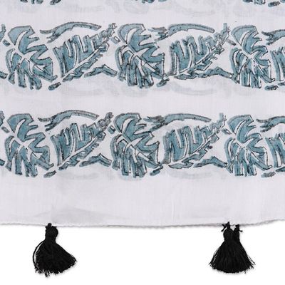 Alternate image for Floral Block-Printed Cotton Wrap Scarf from India Bouquet Bliss