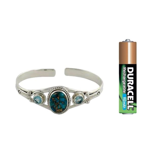 Alternate image for Handmade Blue Topaz Bracelet with Composite Turquoise Azure Heavens