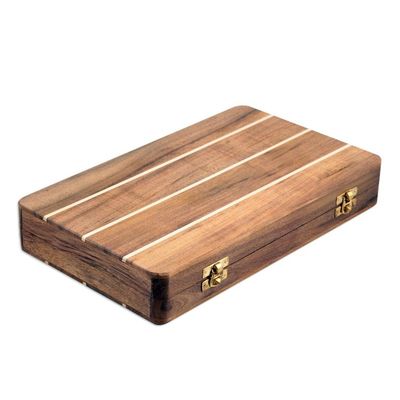 Alternate image for Handcrafted Acacia Wood Backgammon Set from India Ancient Fun