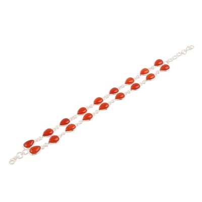 Alternate image for Drop-Shaped Carnelian Link Bracelet from India Eternal Nature
