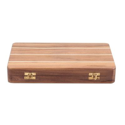 Alternate image for Handcrafted Acacia Wood Backgammon Set from India Ancient Fun