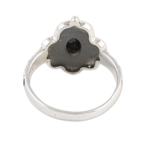 Alternate image for Indian Crafted Lapis Lazuli  Sterling Silver Cocktail Ring Royal Appeal